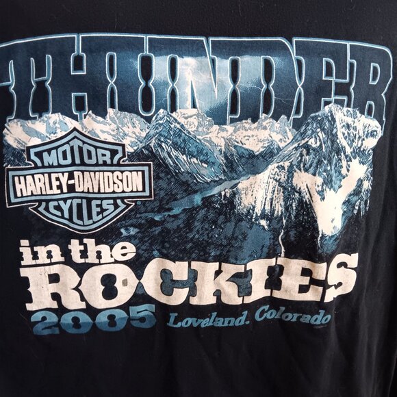 XXL men's T-shirt Harley-Davidson Thunder Rockies 2005 Loveloand Colorado USA - Picture 3 of 8